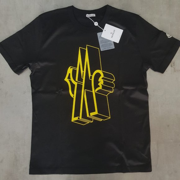 Moncler Logo Printed Black T-Shirt